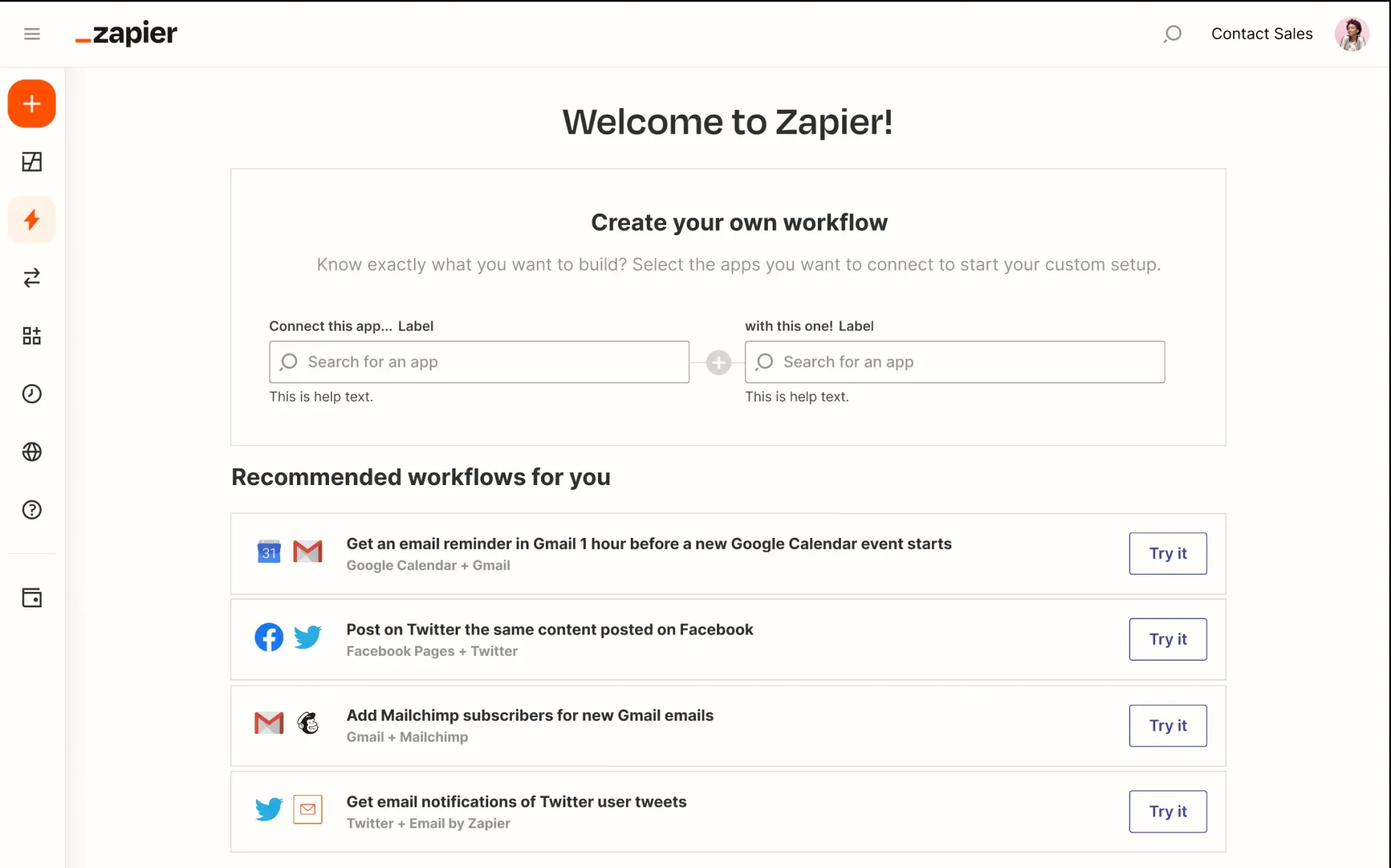 zapier dashboard