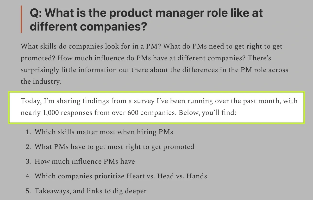 Lenny Rachitsky product management survey