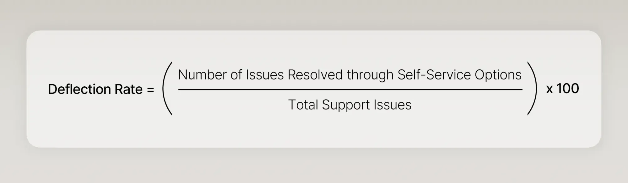 Ticket deflection rate formula