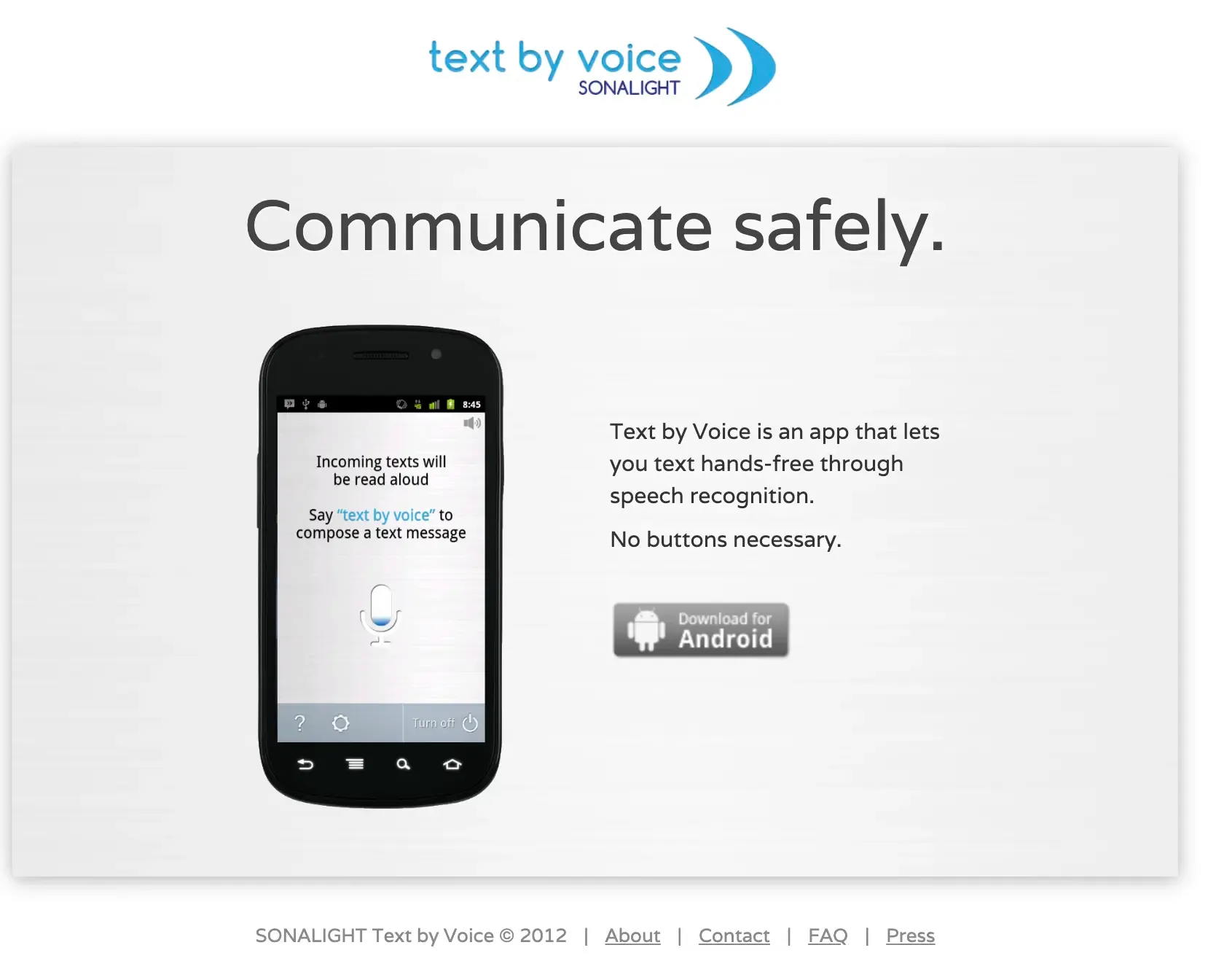 Sonalight text by voice