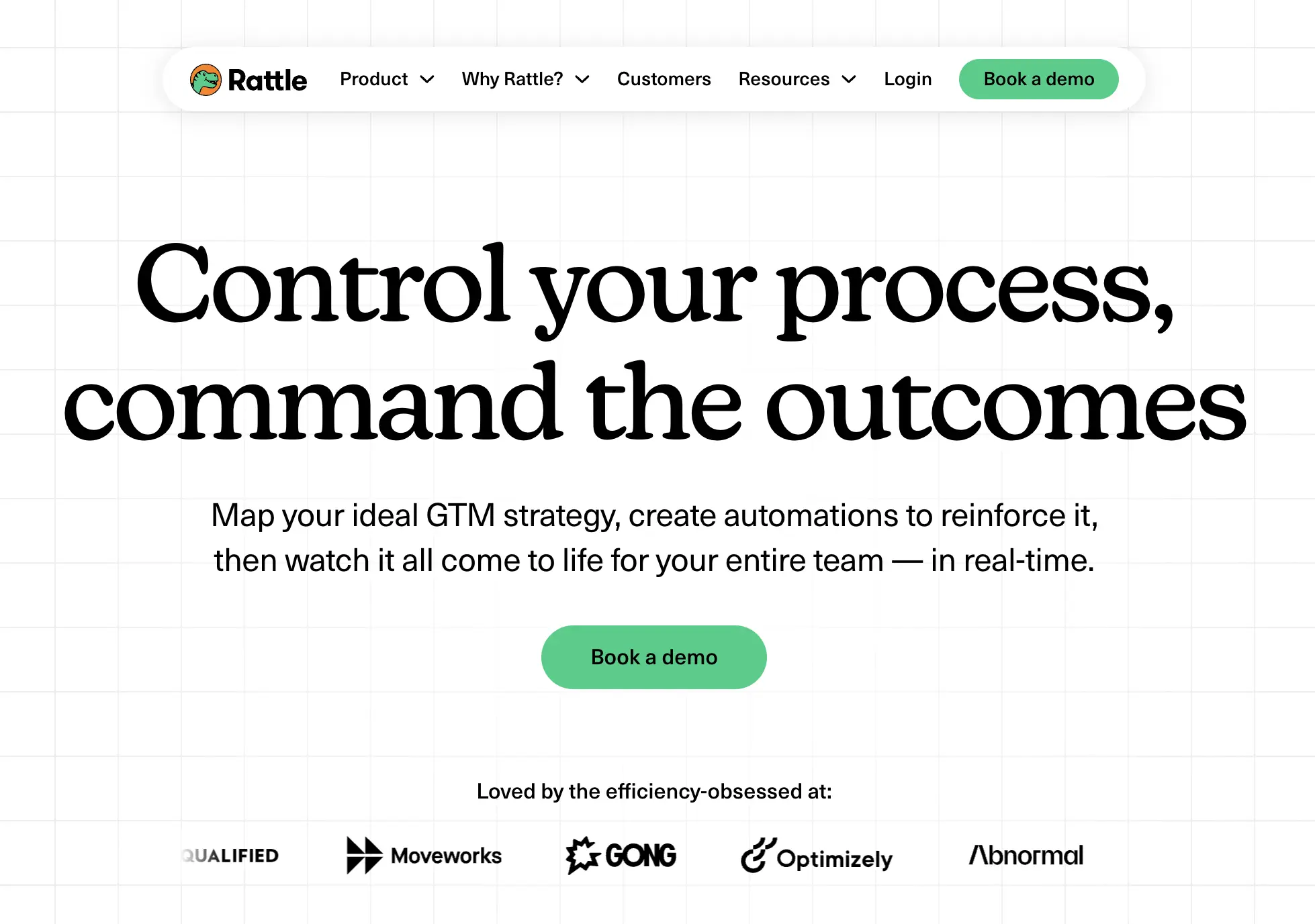 Rattle GTM tech landing page